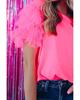 Azura Exchange Ruffled Tulle Sleeve Top