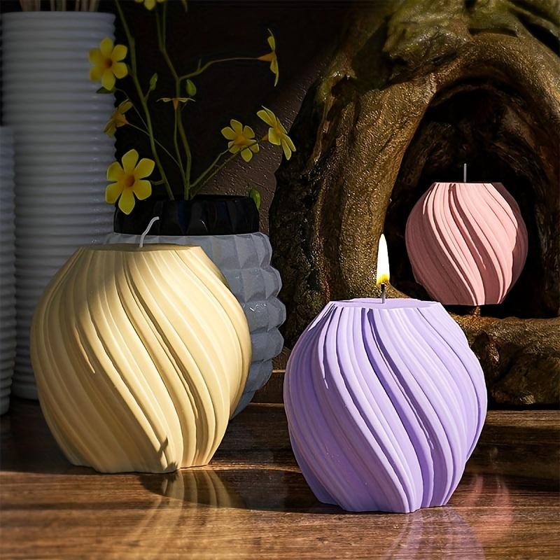 1PC DIY Crystal Epoxy Irregular Rotating Wave Silicone Mould Mirror Spiral Column Ornament Candle Mould