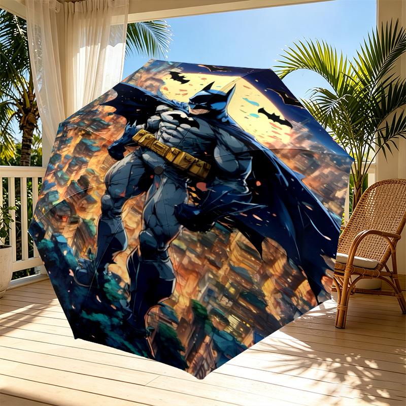 Superheroes Print Automatic Open Close Umbrella, Portable Foldable Umbrella, for Outdoor Commute Camping Trip, Ideal Birthday Gift