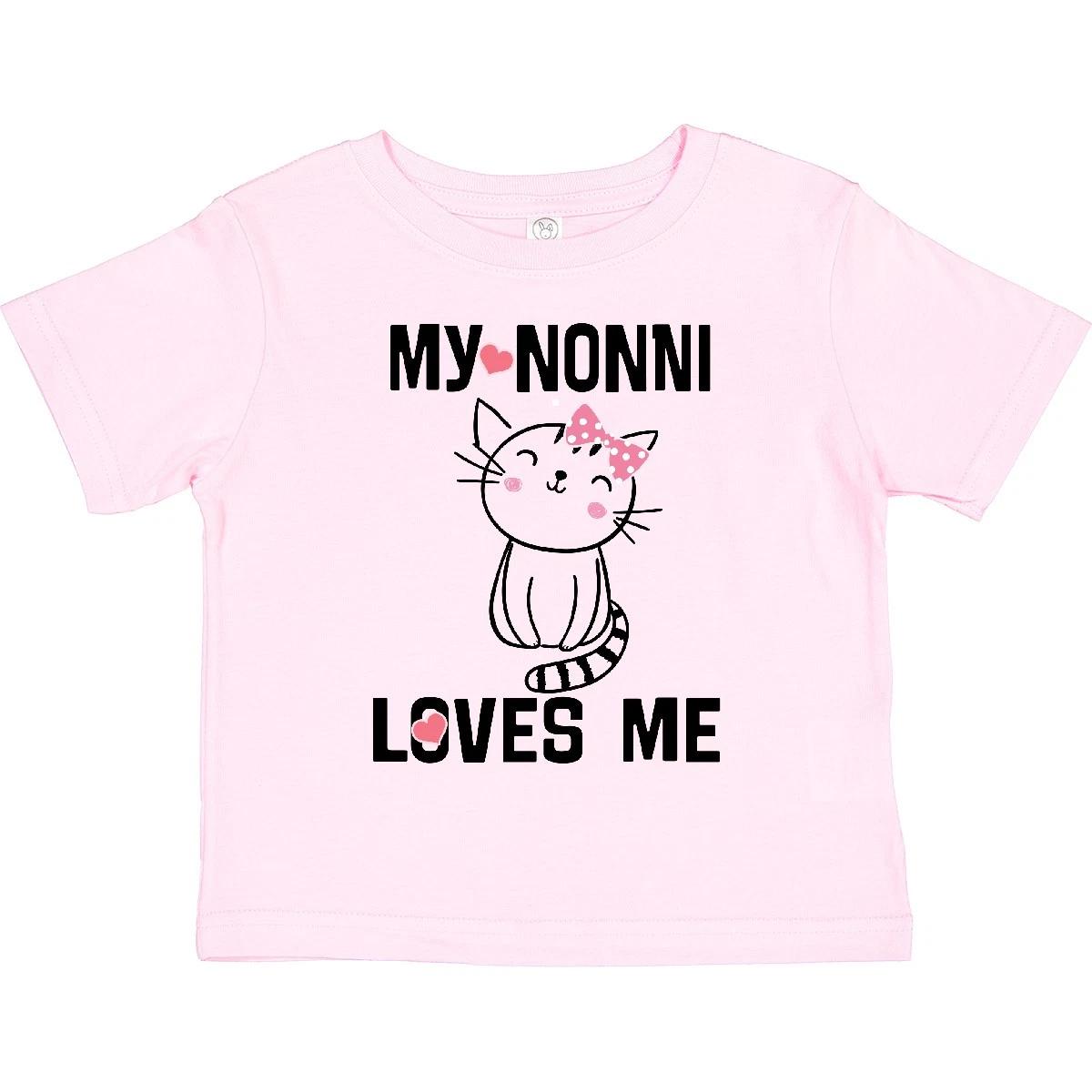Inktastic Nonni Loves Me Granddaughter Kitty Cat Toddler T-Shirt Grandkids Girls 130