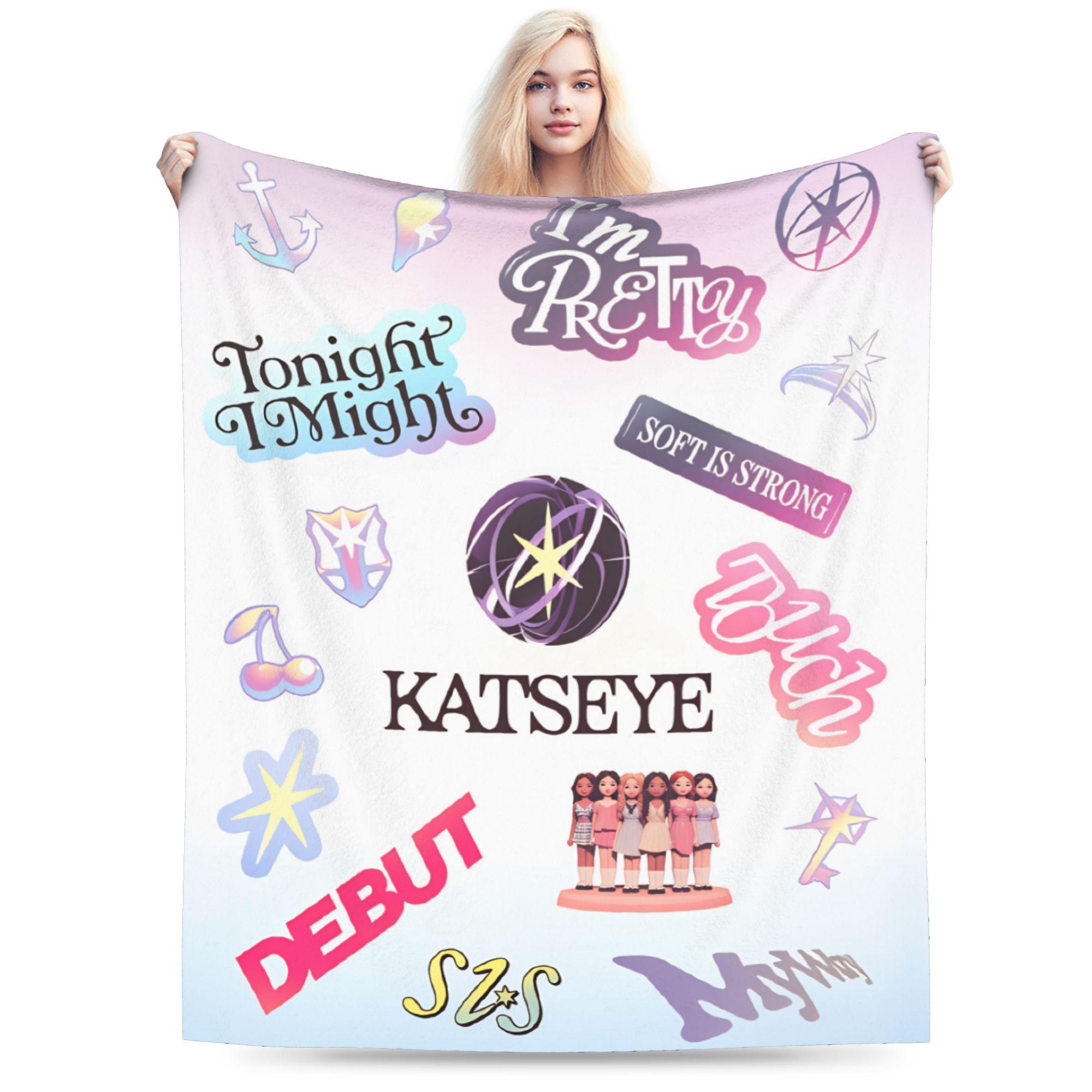 Супертеплое детское декоративное одеяло-плед с рисунком  Кошачий глаз , K-pop, музыкальный плед, фланелевое покрывало для кровати в гостиную, оригинальное покрывало для дивана-кровати 30x40in