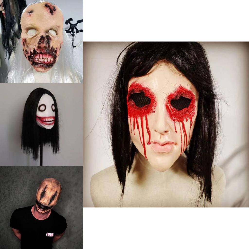 Strašidelná latexová halloweenská maska ducha pro cosplay děsivé rekvizity pro strašidelný dům