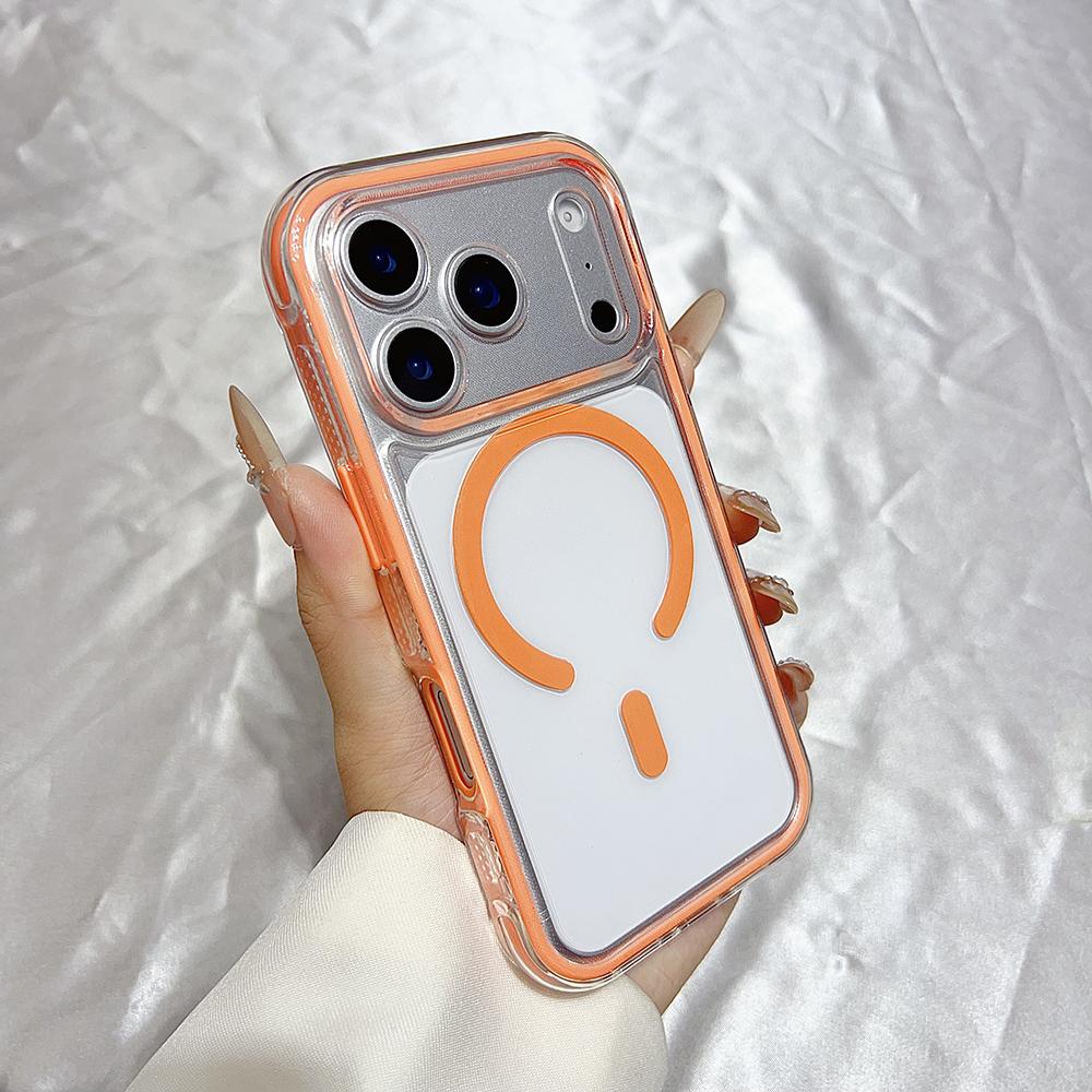 Custodia Magnetica Paraurti Trasparente Antiurto 2 IN 1 per For Iphone 16 1 14 Plus 13 12 11 17 Pro Max Per Cover Posteriore Ricarica Wireless