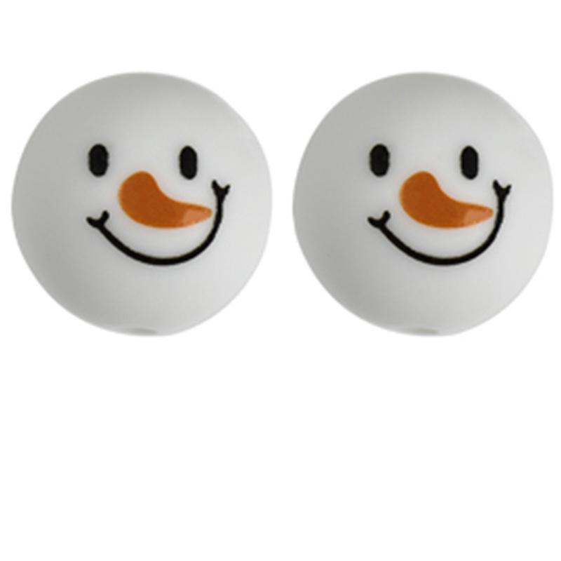 10PCS/Lot 15MM Christmas Tree Snowflake Halloween Pattern Food Grade Silicone Beads For DIY Making Bracelet Keychain Accessories