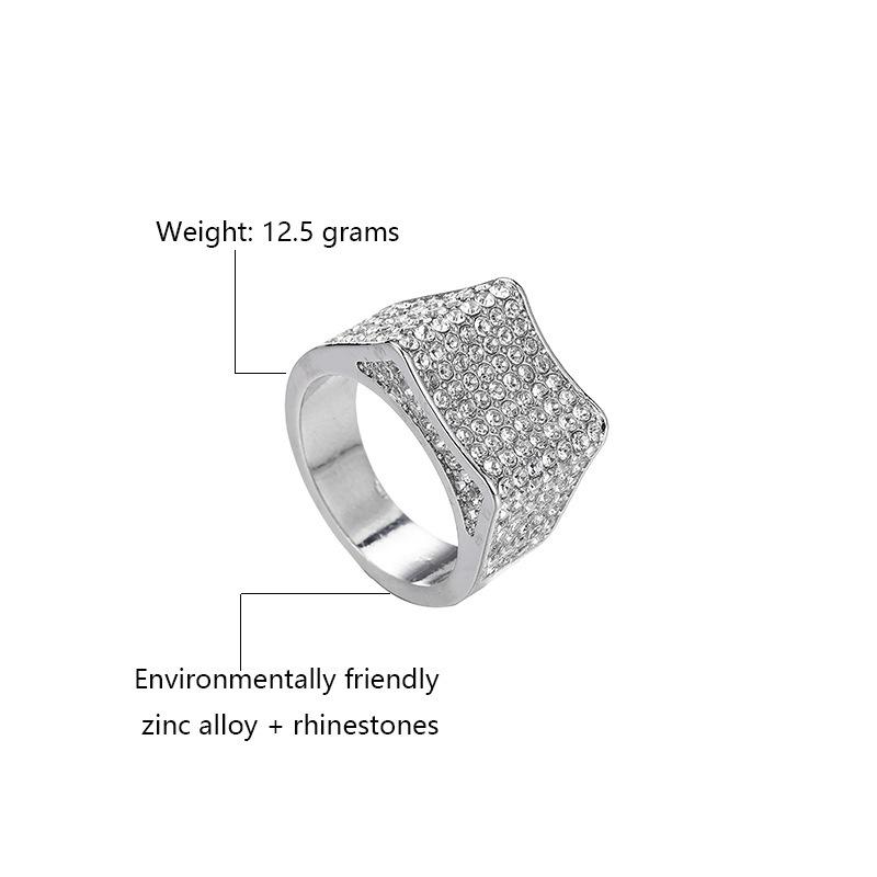 Men's Three-Dimensional Diamond-Studded Hip Hop Fashion Ring
