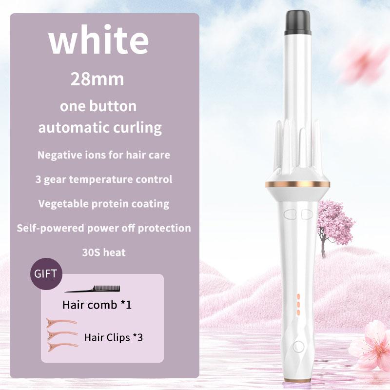 

Плойка для завивки волос, Профессиональная керамическая плойка Автоматическая вращающаяся на 360 градусов плойка для длинных волос Электрическая EU