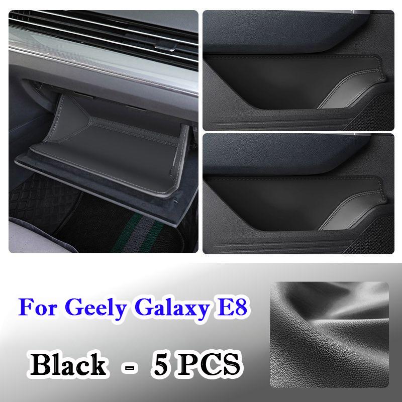 For Geely Galaxy E8 2023 2024 2025 Car Door Groove Mat Leather Glove Box Front Rear Side Car Door Side Storage Box Accessories