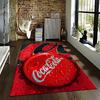 Red Stylish Carpet with Coca-Cola Bottle Cap Print, Modern Design Suitable for Use As an Anti-slip for Living Room Bedroom Sofas