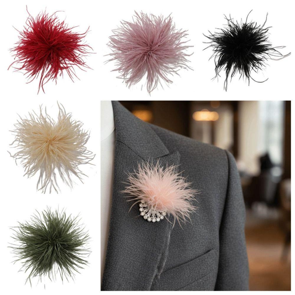 Acessório de Pena de Avestruz Macio e Fofo DIY Acessório de Acabamento para Vestuário Multicor Acessório Artesanal DIY Multiuso