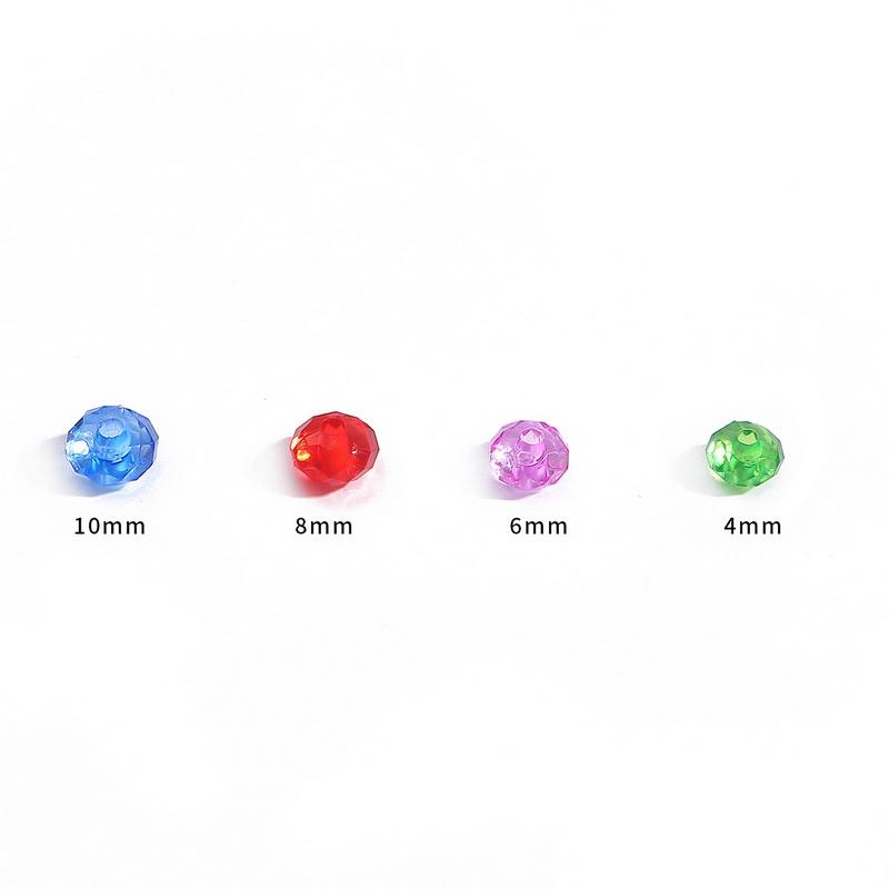500G Faceted Acrylic Beads Colorful Transparent Wheel Loose Spacer Beads for Jewelry Making DIY Accessories