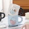Kreativer Liebesschloss-Becher Ins Hochwertige Keramiktasse Souvenir Niedlich Zuhause Paar Wasserbecher Kaffeetasse