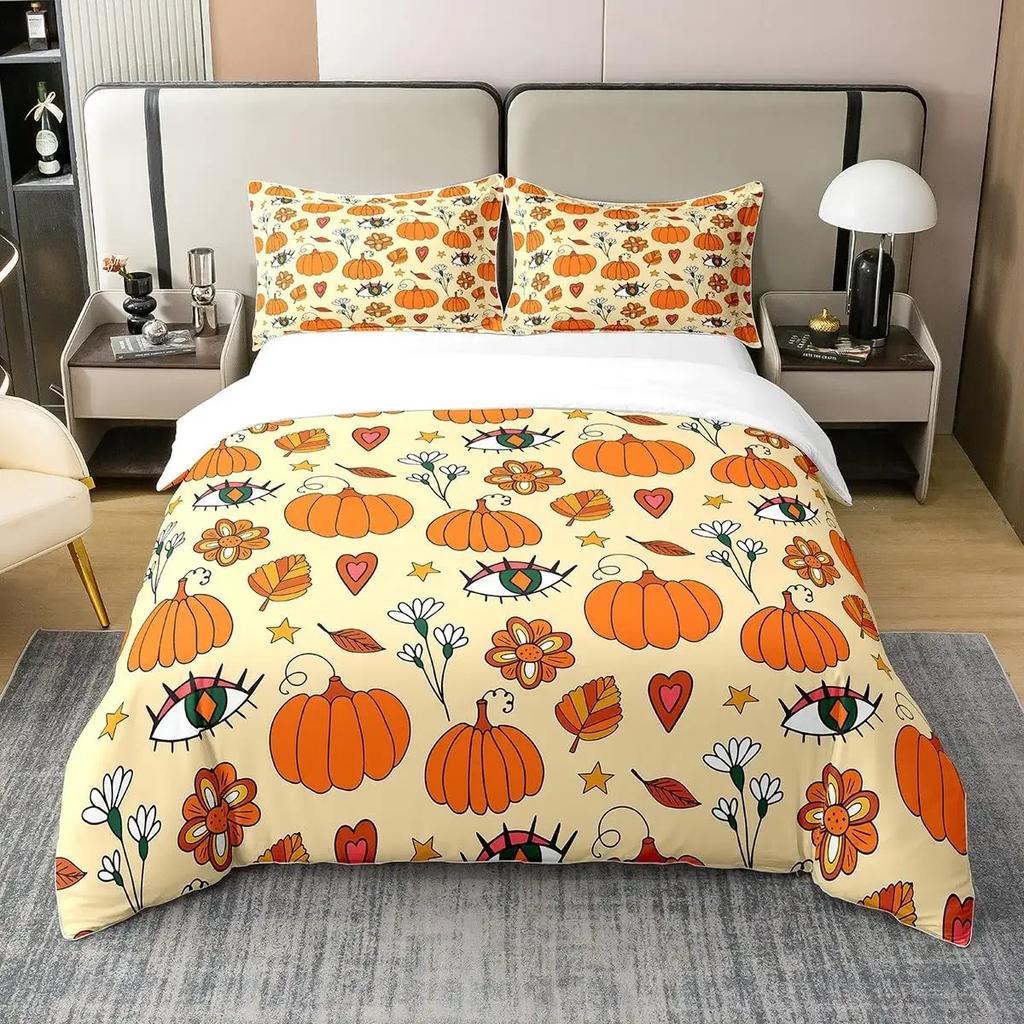 Comforter Vintage Floral Retro Polyester Comforter Colorful Daisy Bedding Set With 2 Pillow Sham Full Size 3 Pieces