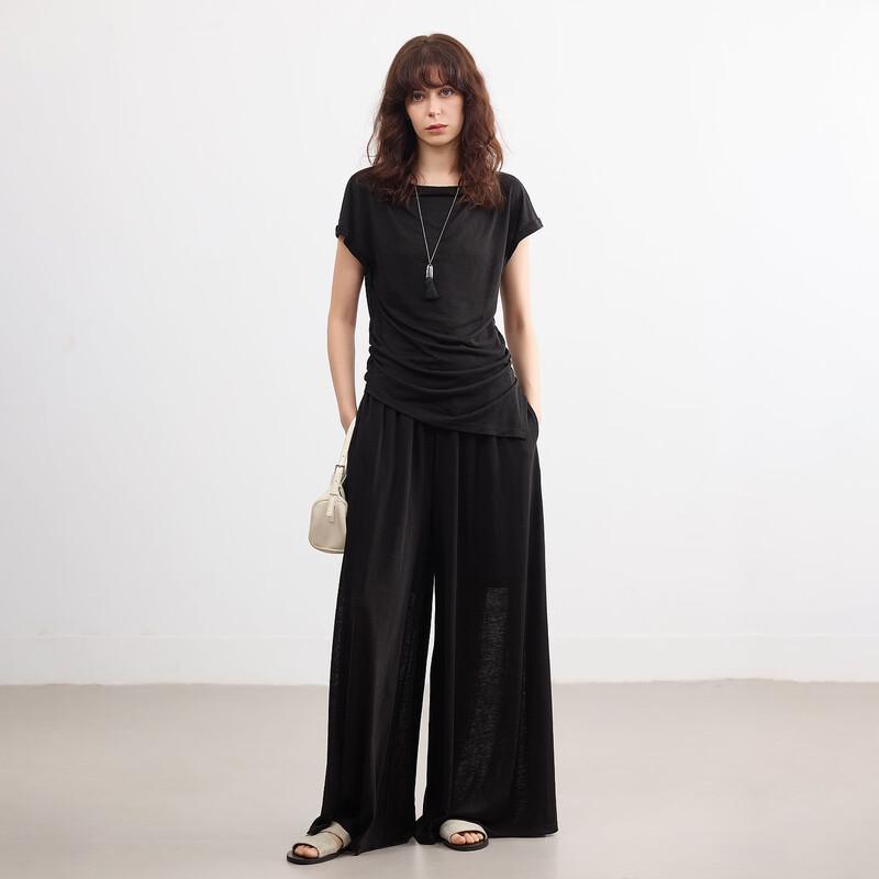 Demana Women s Lyocell Cowl Neck Top & Wide-Leg Pants Set XL