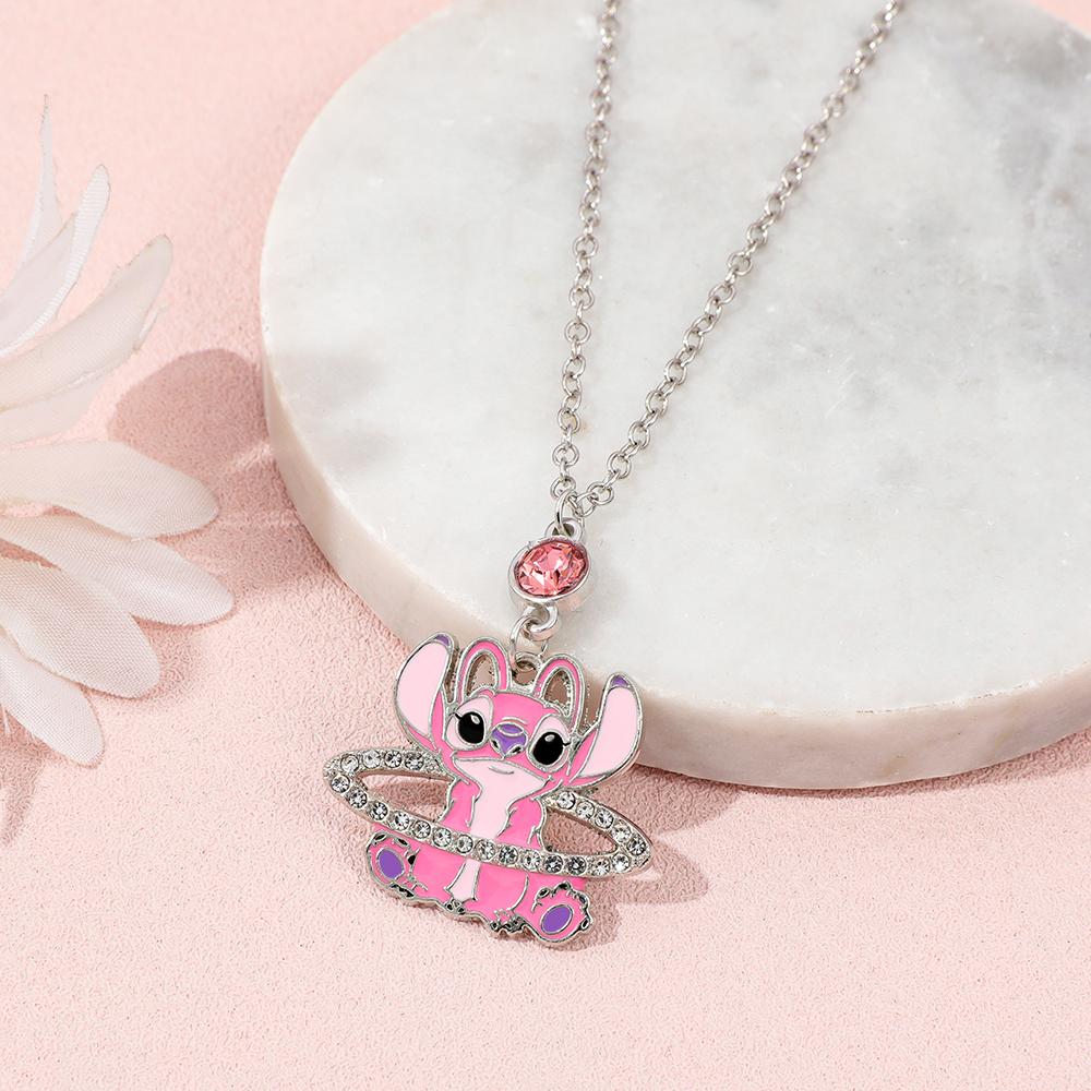 Cute Stitch Angel Toy Saturn Rhinestone Cartoon Enamel Unisex Fashion Gift with Decoration Entertaining Play Safe Kid Friendly Fun