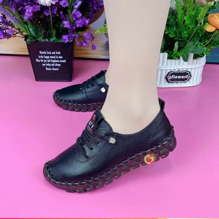 

Spring and summer new soft-soled breathable retro hollow stitching muffin sole women s shoes single shoes 43 чорний