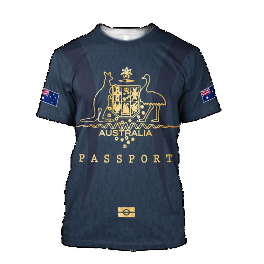 Heißes australisches Stil 3D-Druck Sommer Herren Rundhals-T-Shirt Lässig Kurzarm Übergroßer Pullover Modetrend Herrenbekleidung