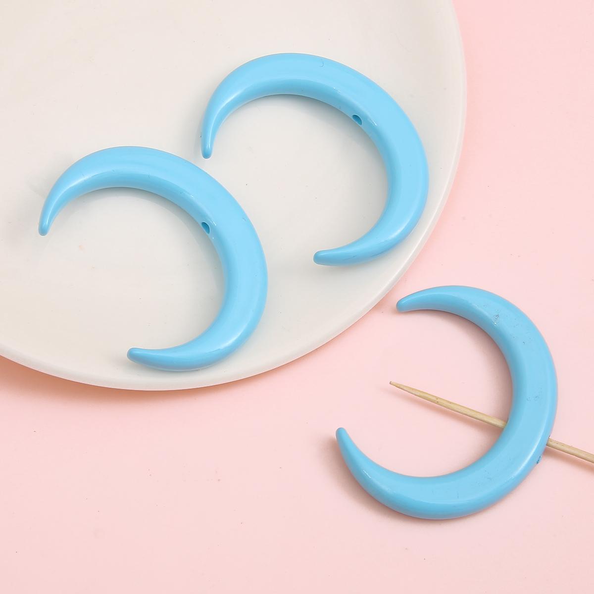 

1 шт./пакет 59x44 мм акриловые однотонные бусины в форме полумесяца DIY браслет ожерелье ювелирный материал 59x44mm 1pc/bag