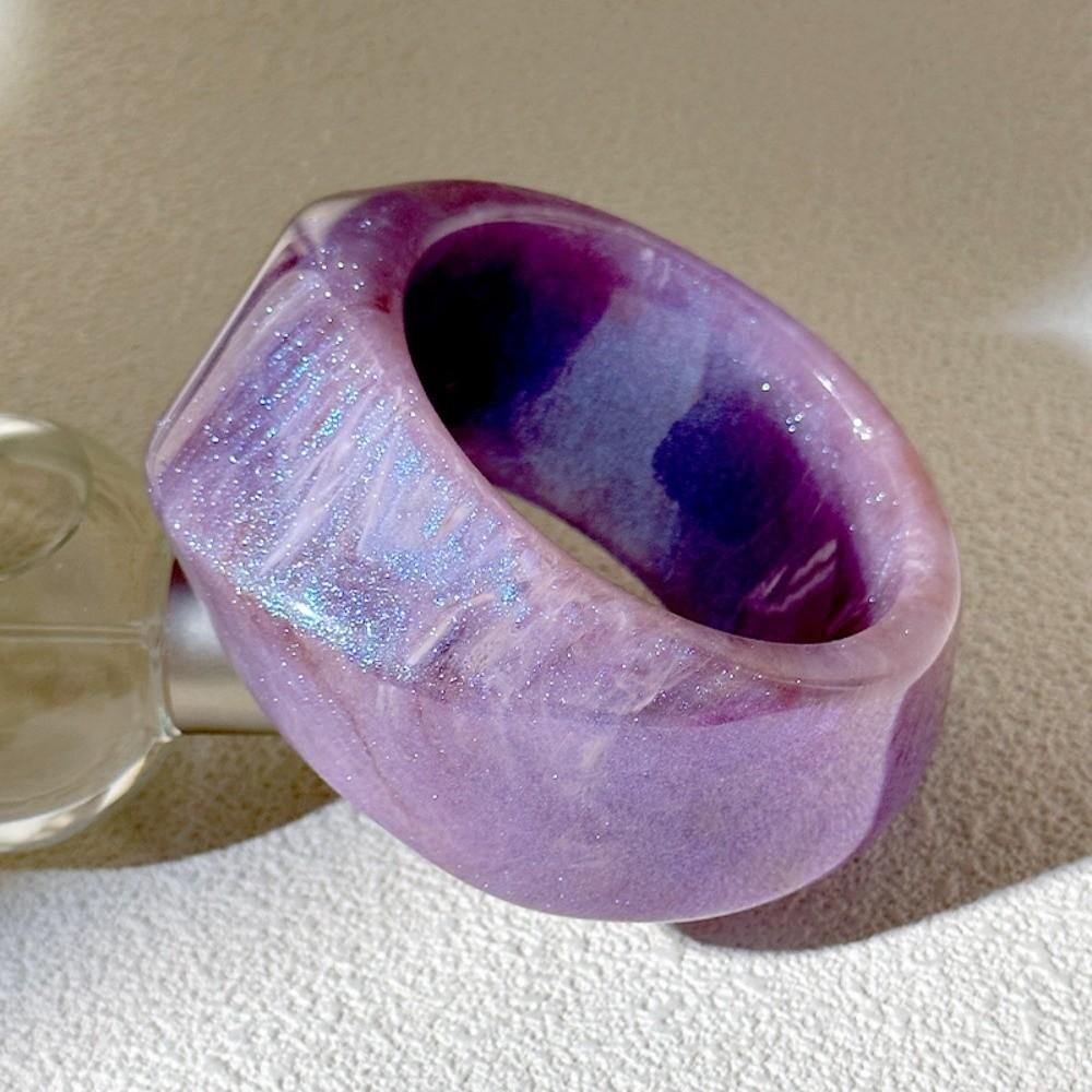 

Shinny Resin Bracelet Chunky Wide Bracelet Glitter Acrylic Bangle Casual Jewelry фіолетовий