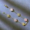 9MM Mini Six-flower Four-leaf Clover Bracelet White Mother-of-pearl Purple Chalcedony CNC Craft Simple and Versatile High-end Bracelet