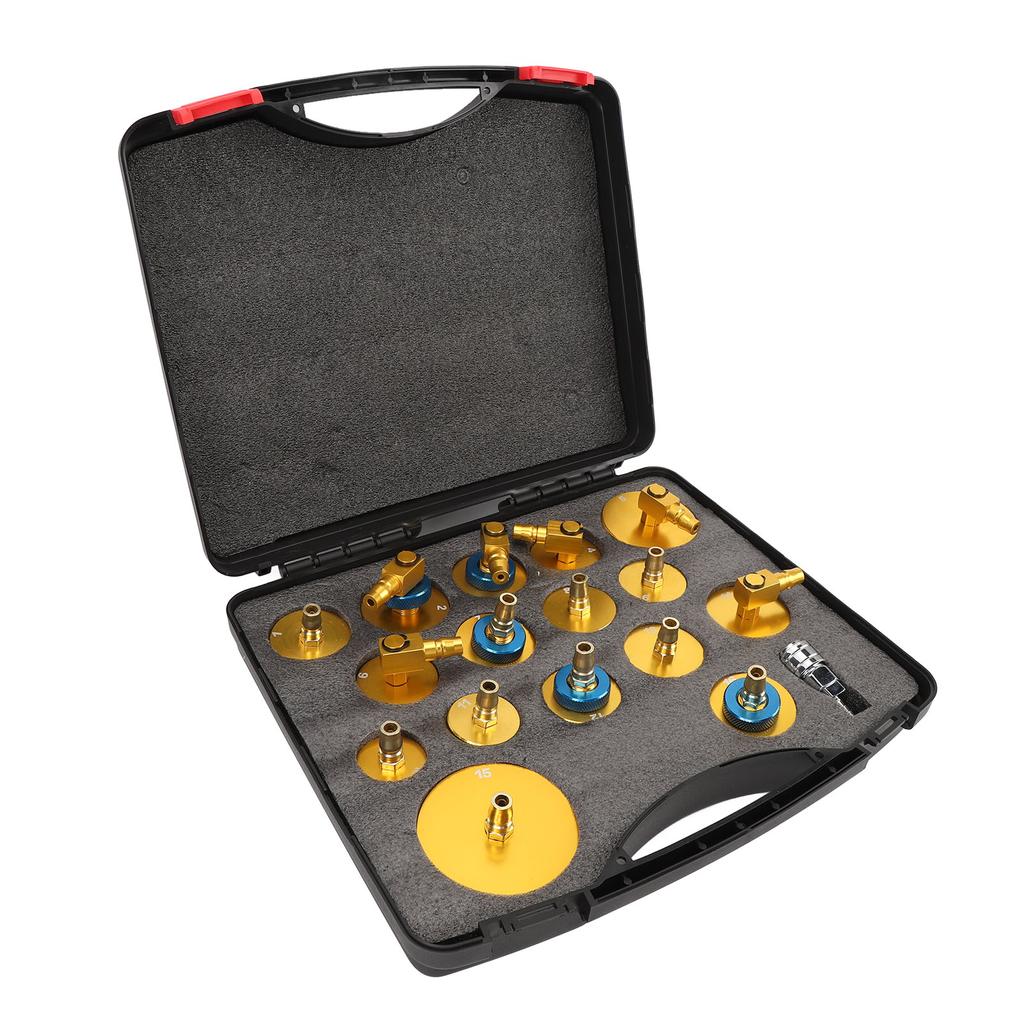 17PCS Brake Fluid Bleeder Adapter Kit Aluminum Master Cylinder Bleeder Adapter Set for Most Vehicles