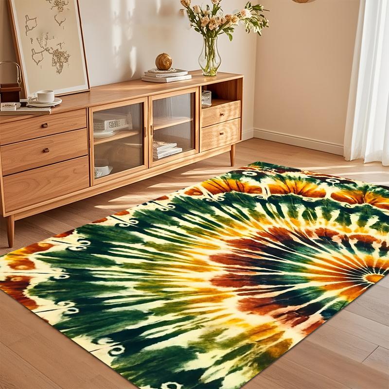 

Bohemian Area Rug Non-Slip Washable Carpet for Living Room & Bedroom Tie-Dye Pattern Floor Mat Home Decor Rugs for Bedroom Gift 40x60CM