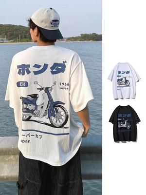 Módní volné tričko Retro letní kreslený Anime potisk auta Unisex krátký rukáv kulatý výstřih Párty tričko Mladistvé trička