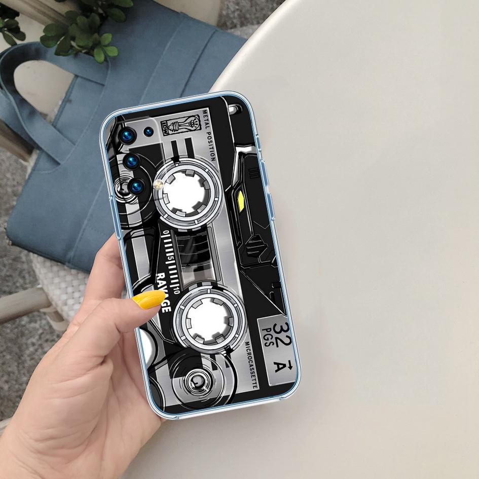 Cassette Vintage Boombox Tape Transparent Phone Case for Motorola Moto G7 G8 G9 G84 G85 G73 G24 G15 Z2 Play Power Plus