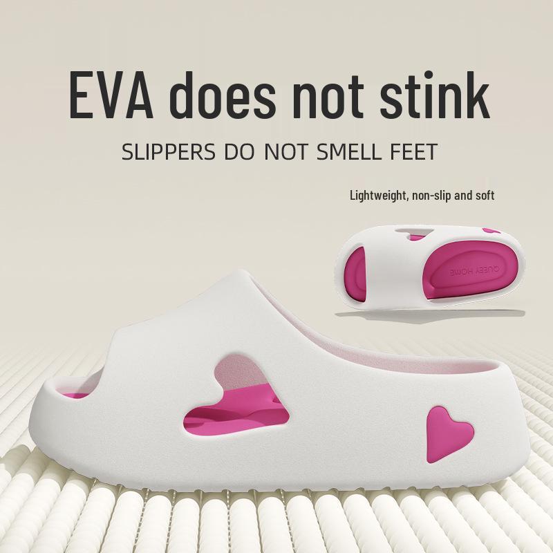 

Женские тапочки-эмодзи какашки - Нескользящие, Толстая подошва, Домашние/уличные EVA-сандалии на лето 37-38 ярко-розовый/белый