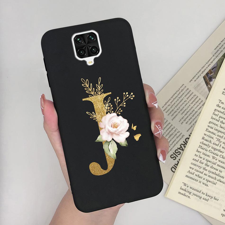 For Xiaomi Redmi Note 9 Pro Case Flowers Letters Silicone Soft TPU Back Cover For Xiomi Redmi Note9 Pro 6.67'' M2003J6B2G Case