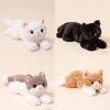 Cat Plush Toy Black White Short Fur With Large Eyes For Kids And Collectors