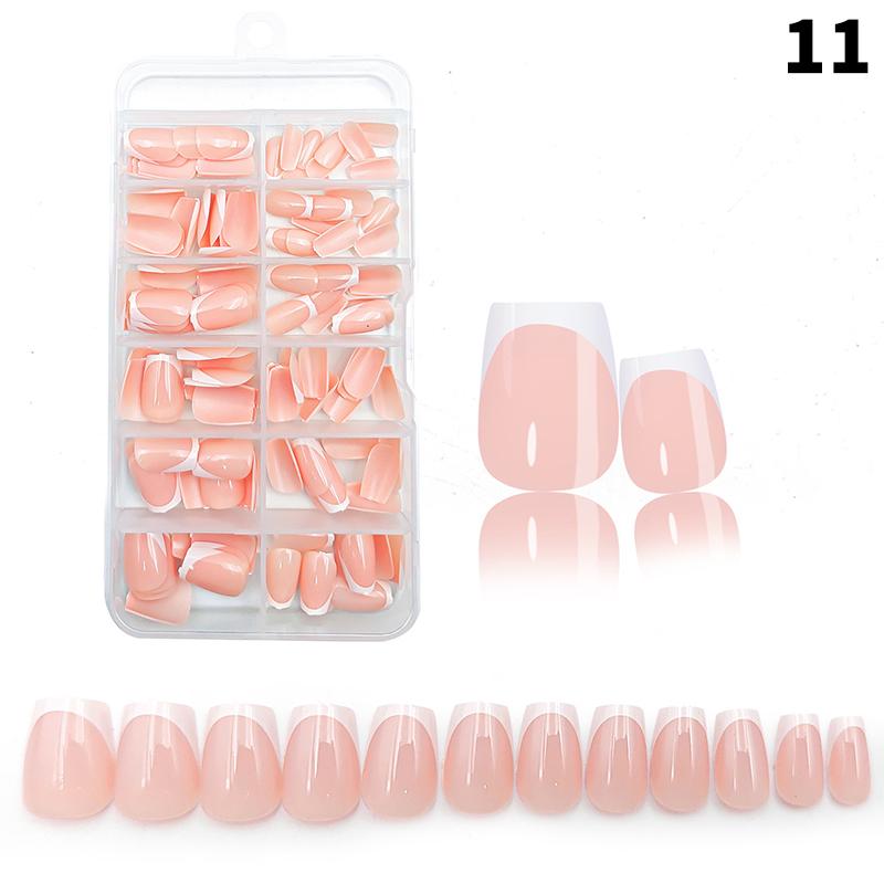 120 buc/cutie Unghii French Press On Nude Roz Mat 12 mărimi Pătrate Extra Lungi Acoperire Completă Gel Moale Vârfuri Unghii False Extensie Unghii