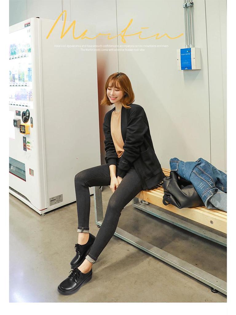 Specht Damen Mokassins mit weicher Sohle aus Leder - Neue 2025 Herbstschuhe im britischen Stil, lässig, schwarz