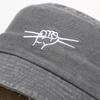 American washed old bucket hat women tide show face small men hip hop drumming gesture embroidery basin hat tide sun hat