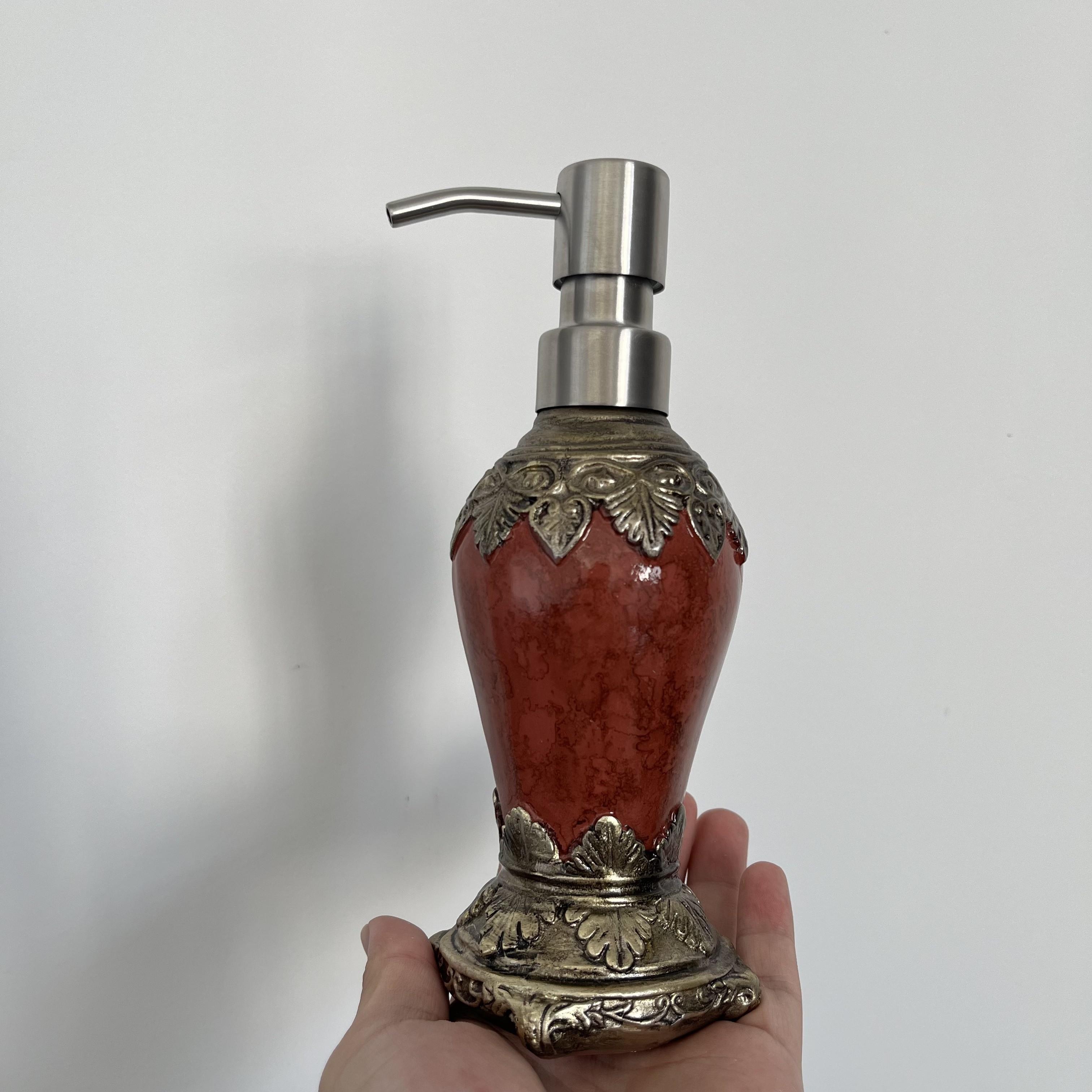 

Vintage Agate Color Soap Dispenser Refillable Resin Liquid Soap Dispenser Kitchen Hand Sanitizer Bottle Bathroom Accessories 300ml красный
