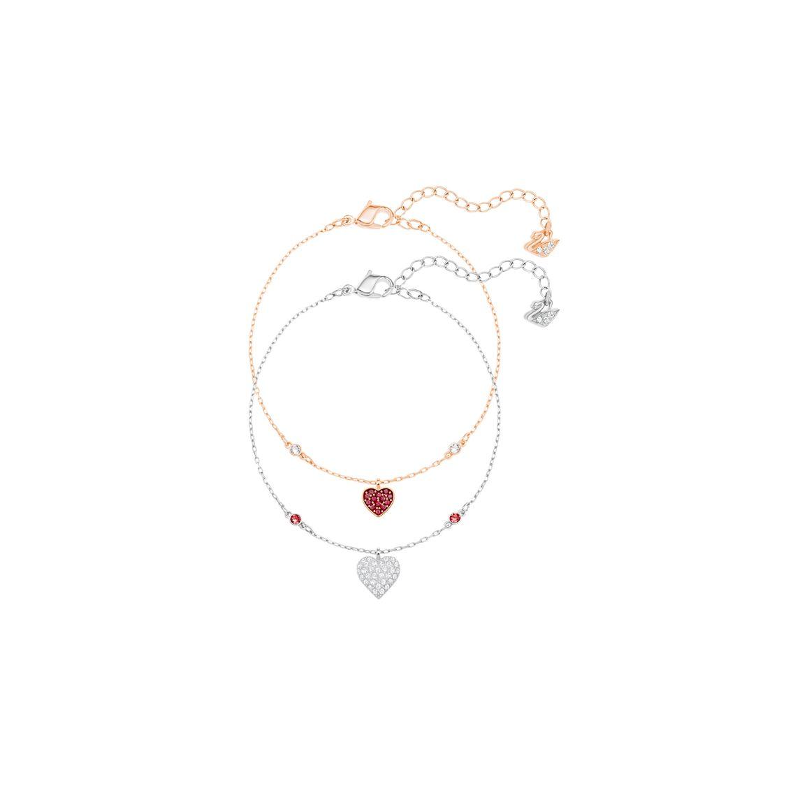 Swarovski Crystal Wishes Heart Bracelet Set Women Bracelets 5529600 Box (Random Color)