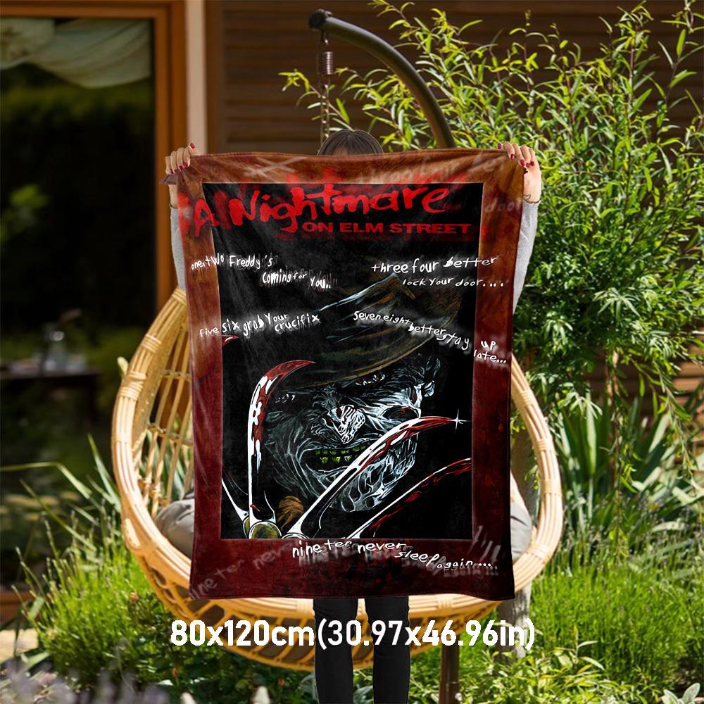 

Nightmare on Elm Street, horror - Throw Blanket, Soft Bedding Cover, Flannel Blankets, Living Room, Travel, Camping,All Seasons Use67 80x120cm(31x47inch)