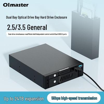 Oimaster Dual-Bay HDD/SSD Enclosure with USB for 2.5/3.5 Drives