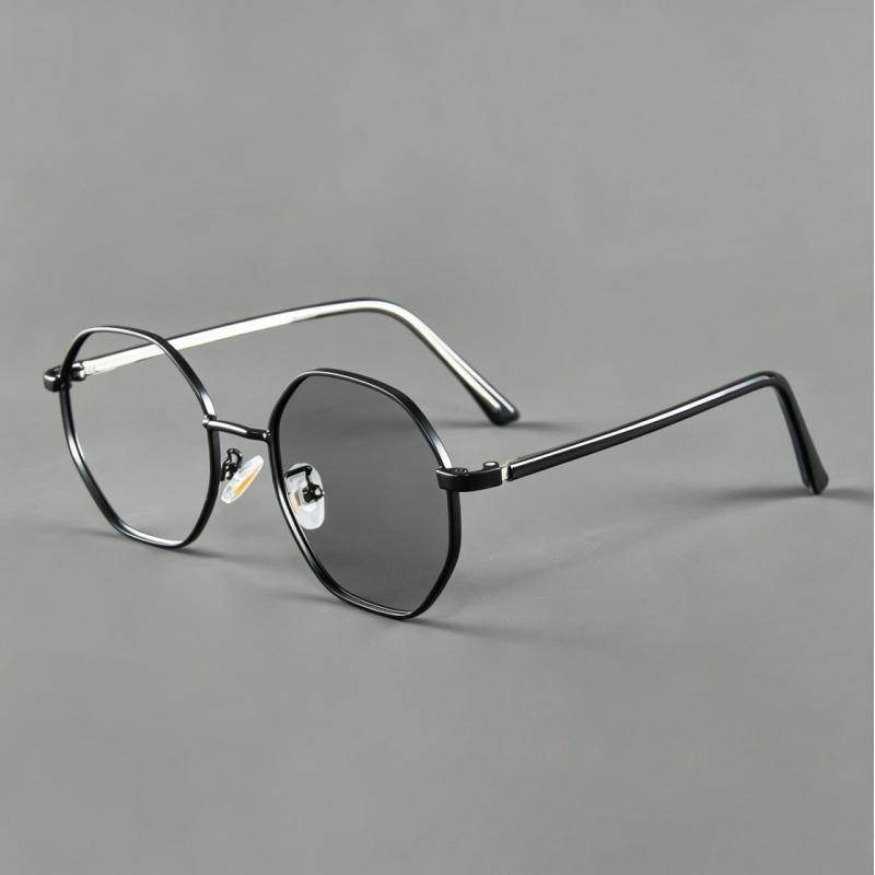 Polygonal-Frame Photochromic Myopia Glasses Ultra-Lightweight High-Definition Eyewear Minus Diopter Eyeglasses 0 To -4.0