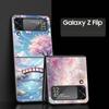 Korean Flower Hard PC Phone Case For Samsung Galaxy Z Flip 7 6 5 4 Black Cover For Galaxy Z Flip 3 Foldable Shell Fundas Capas