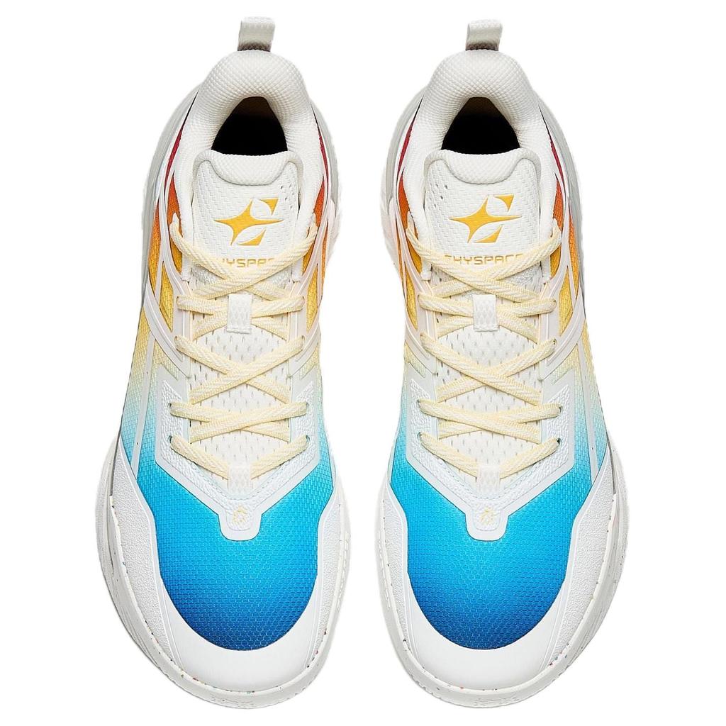 Anta Cushioning Slip Resistant Anti Rollover Low Top Basketball Shoes Men's White Blue Yellow 912541602Q-8