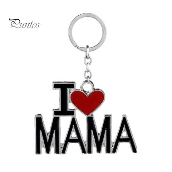 Car Bag Pendant Keychain Love Mom Dad Letter Charm Double-Sided Engraved Design Symbolic Parent-child Bond Keyring