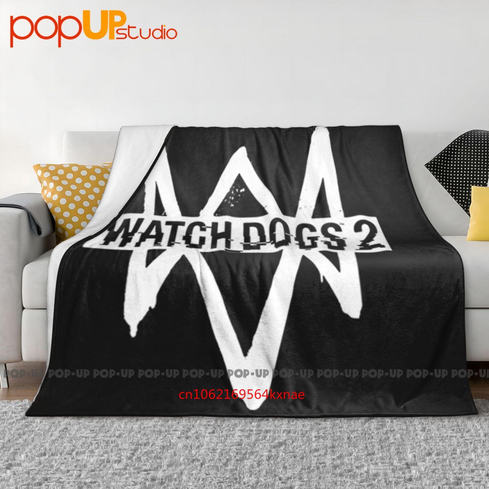 Watch Dogs 2 PS4 Xbox Черное Ультрамягкое Одеяло Плед Зимнее Покрытие для Дивана Покрывала на Кровать 30x40in