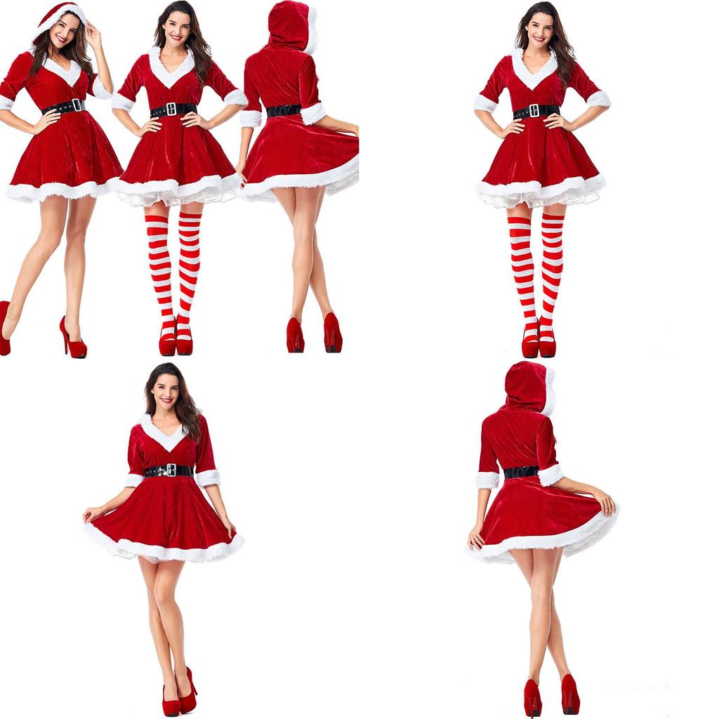 Stunning Women Fashion Santa Claus Xmas Costume Waistbelt Cosplay Outfit Gift