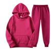 Einfarbiges Hoodie-Set Herren Damen Freizeit-Sportbekleidung Schlichtes Sweatshirt Jogginghose