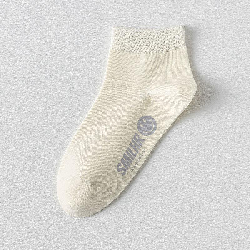 Female Spring and Summer Thin Foot Smile Shallow Mouth Breathable Boneless Low Tube Cotton Socks