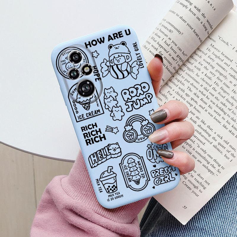 Beautiful Flowers For Honor 200 Pro Case Cute Heart Leopard Print Cover Soft Silicone Matte Protective Funda For Honor 200 Smart