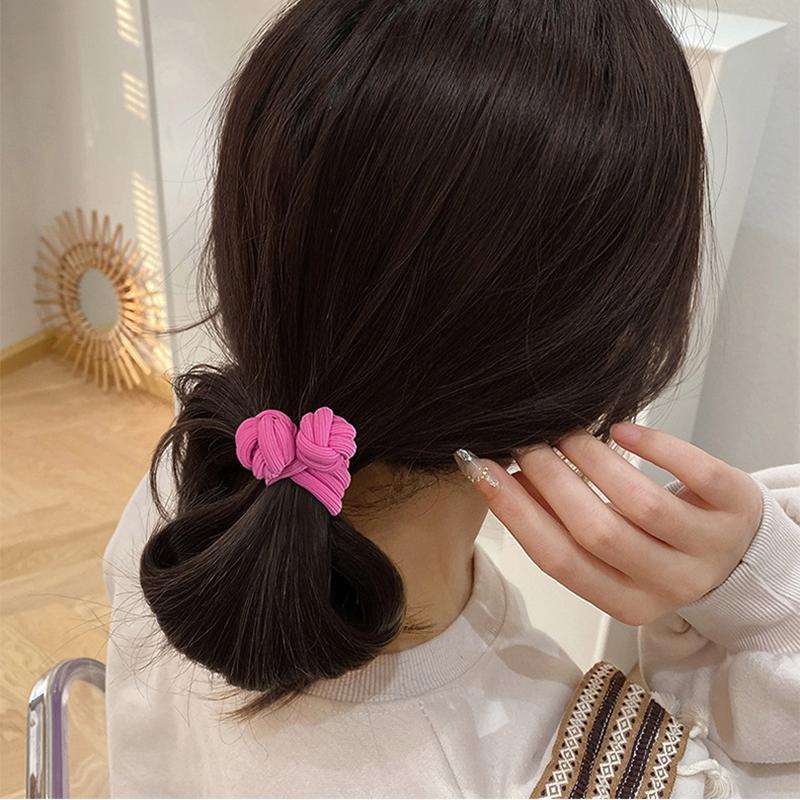High Ponytail Hair Band Elastic Rubber Chinese Knot Hair Rope Scrunchies Hair Tie Simple Knotted Head Rope For Women Decor Gift