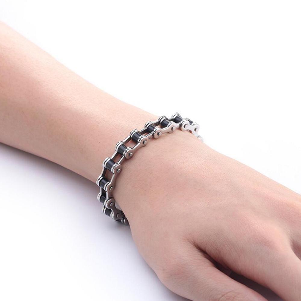 Top Quality Stainless Steel Biker Bracelet  Men's Motorcycle Chain Punk Rock Male Bracelet Biker Bicycle Bracelets for Men