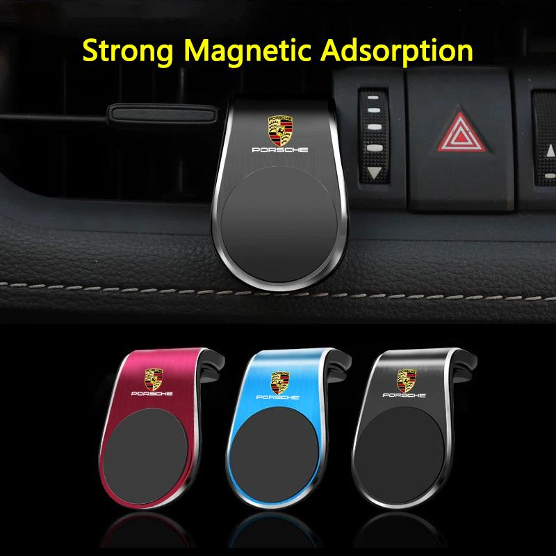 Supporto per telefono da auto per bocchetta d'aria, magnetico, per cellulare, GPS, per Porsche Cayenne Panamera Macan 911 718 Boxster Cayman 918 Pajun