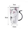 600 ml süße Kaffeetasse aus Keramik mit Katzenmotiv und Deckel, große Kapazität, Tiertassen, kreative Trinkgefäße, Kaffee-/Teetassen, originelle Geschenke, Milchtasse